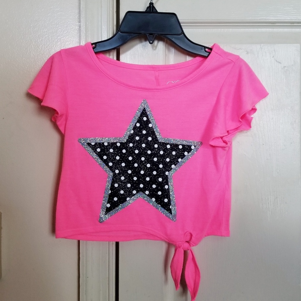 Justice pink star shirt